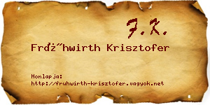 Frühwirth Krisztofer névjegykártya