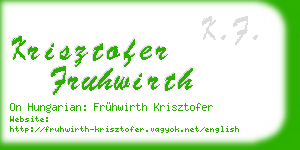 krisztofer fruhwirth business card